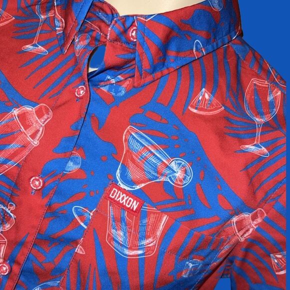 Women’s Dixxon Flannel Company Shirt Blue Red The Mixer Mixxer Button Drinks - Picture 2 of 7